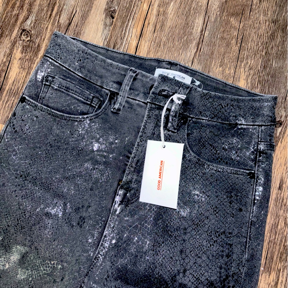 Good American Snake-Skin Skinny Jeans